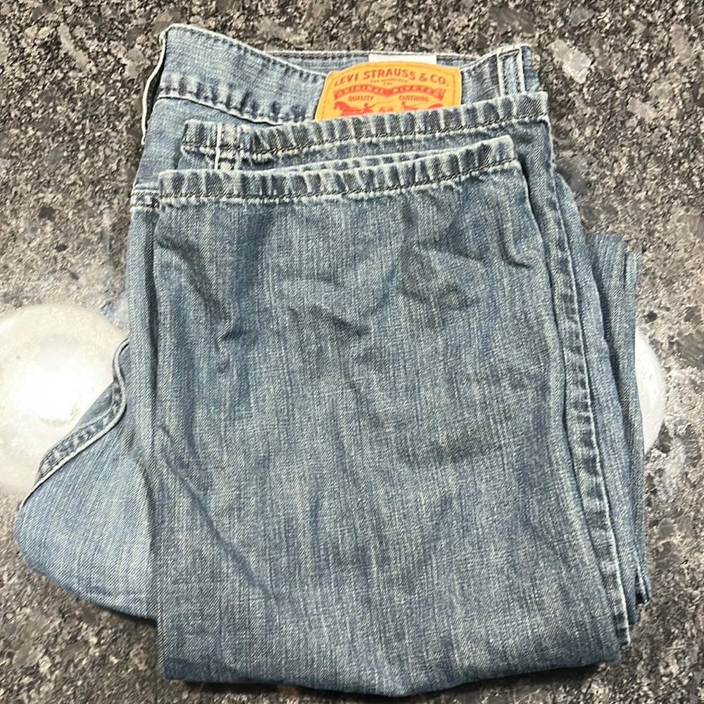 Blue denim jeans